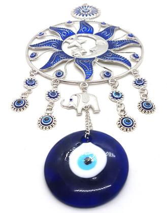 Imagem de Móbile Mandala Olho Grego Grande Coração Inveja e Mau-Olhado