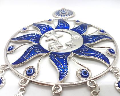 Imagem de Móbile Mandala Olho Grego Grande Coração Inveja e Mau-Olhado