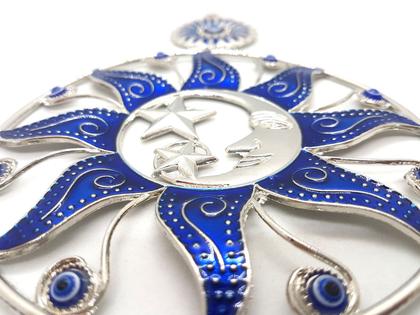 Imagem de Móbile Mandala Olho Grego Grande Coração Inveja e Mau-Olhado