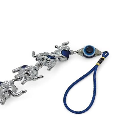 Imagem de Móbile Trio Elefantes da Sorte com Murano Olho Grego 44 cm