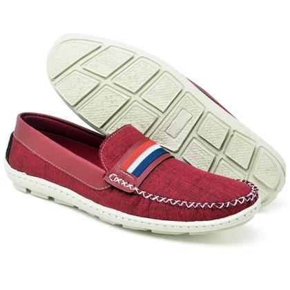 Imagem de Mocassim Casual em Tecido Yoyo Store Aberto Detalhe em Tira com Listras