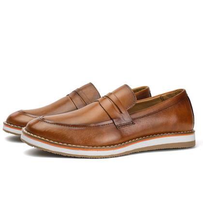 Imagem de Mocassim Casual Masculino Caramelo Couro DIfranca - 171