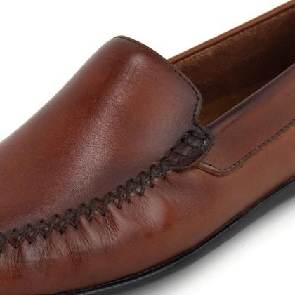 Imagem de Mocassim Casual Masculino Couro Legitimo Granado - 608 - Conhaque