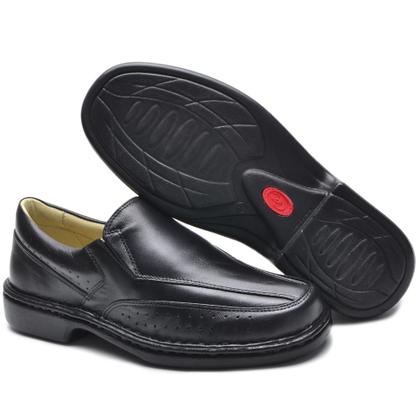 Imagem de Mocassim de couro legitimo  masculino cor Preto 180