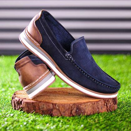 Imagem de Mocassim Democrata Flow Nobuck Azul Marinho - Masculino