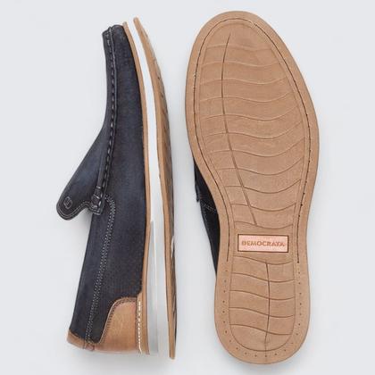 Imagem de Mocassim Democrata Masculino Couro Denim Flow Casual Macio