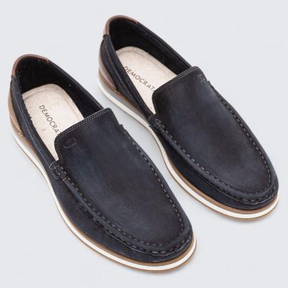 Imagem de Mocassim Democrata Masculino Couro Denim Flow Casual Macio