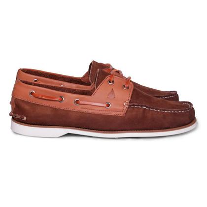 Imagem de Mocassim dockside cadarço em couro camurça sapato masculino