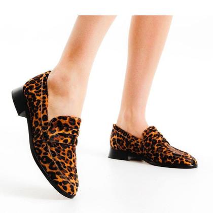 Imagem de Mocassim Feminino Cecconello Animal Print Marrom - 2646002
