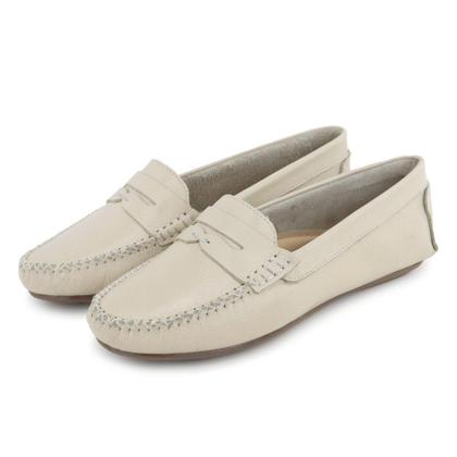 Imagem de Mocassim Feminino Conforto Couro Branco Drive Macio casual Granado