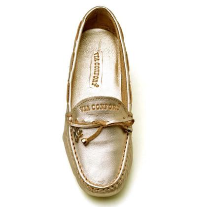 Imagem de Mocassim Feminino Couro Laço Casual Conforto