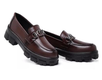 Imagem de Mocassim Feminino Oxford Corrente Confortável Casual 
