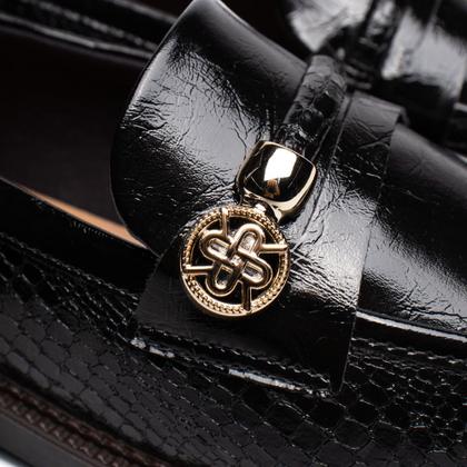 Imagem de Mocassim Feminino Ramarim Croco Verniz Preto