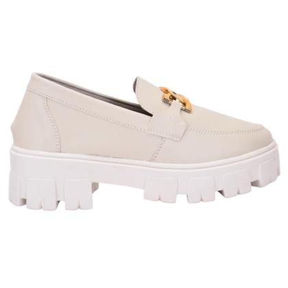 Imagem de Mocassim Feminino Tratorado material sintético Corrente Dourada Confortável