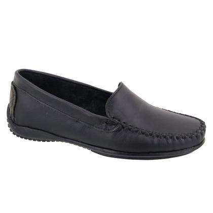 Imagem de Mocassim Ketter Boots Feminino Couro Conforto Casual Sapato Costura Manual Preto