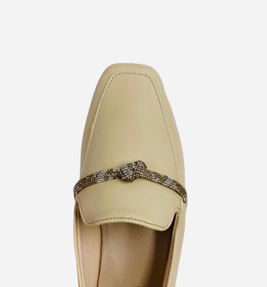 Imagem de Mocassim loafer Bege de nó strass Sua Cia