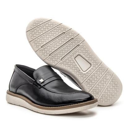 Imagem de Mocassim Masculino Couro Legitimo Oxford Esporte Fino Qualidade Loafer 5307 Preto