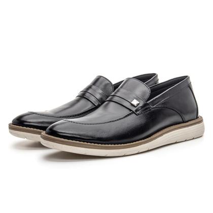 Imagem de Mocassim Masculino Couro Legitimo Oxford Esporte Fino Qualidade Loafer 5307 Preto