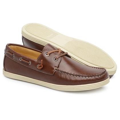 Imagem de Mocassim Masculino Jacometti Dockside Couro Conforto Casual