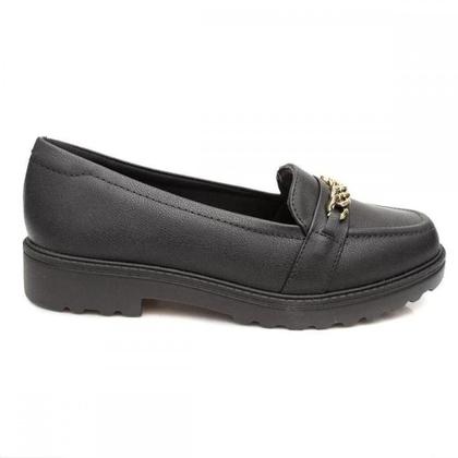Imagem de Mocassim Modare Napa Preto Ouro Claro Elegância