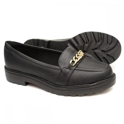 Imagem de Mocassim Modare Napa Preto Ouro Claro Elegância