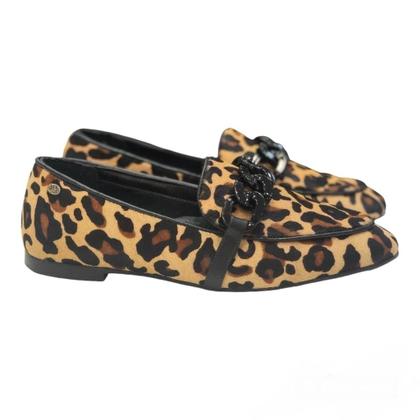 Imagem de Mocassim pelo animal print onça com corrente preta 365 days 5127