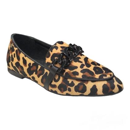 Imagem de Mocassim pelo animal print onça com corrente preta 365 days 5127