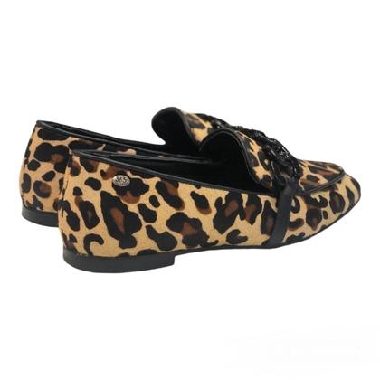 Imagem de Mocassim pelo animal print onça com corrente preta 365 days 5127