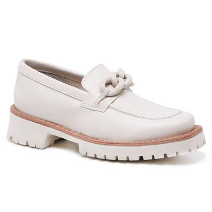 Imagem de Mocassim Sapato Feminino Plataforma Oxford Fivela Trançada