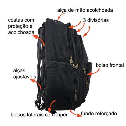 Imagem de Mochila 20” Gomos de Massagem Lona Notebook 17 KV22018