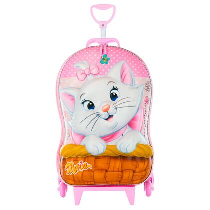 Imagem de Mochila 3D de Rodinha Infantil - Disney - Gata Marie - Maxtoy