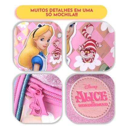 Imagem de Mochila Alice Infantil Escolar Passeio Reforçada Resistente