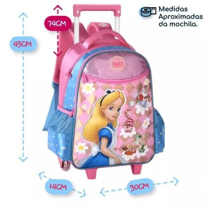 Imagem de Mochila Alice Infantil Escolar Passeio Reforçada Resistente