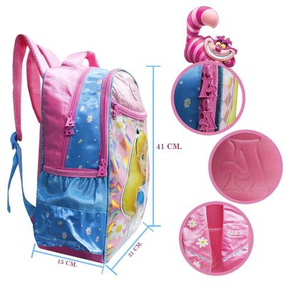 Imagem de Mochila Alice No País Das Maravilhas De Alças Escolar Infantil Meninas Desenho Disney Volta às Aulas