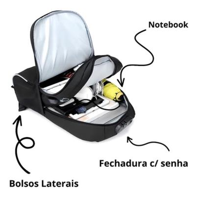 Imagem de Mochila Anti Furto Notebook Saida Usb Fone Ouvido Coisaria