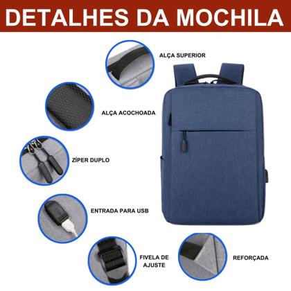 Imagem de Mochila Anti Furto Para Notebook Impermeável Com Usb Cores