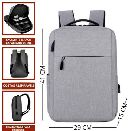 Imagem de Mochila Anti Furto Para Notebook Impermeável Com Usb Cores
