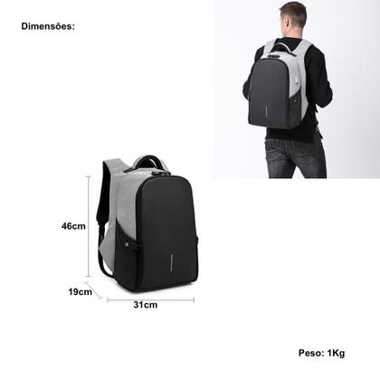 Imagem de Mochila Antifurto Impermeável Premium com Cadeado de Código e Trava para Notebooks de Até 15.6 Polegadas