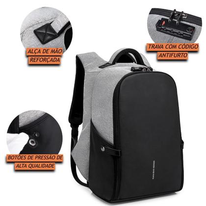 Imagem de Mochila Antifurto Impermeável Premium com Cadeado de Código e Trava para Notebooks de Até 15.6 Polegadas