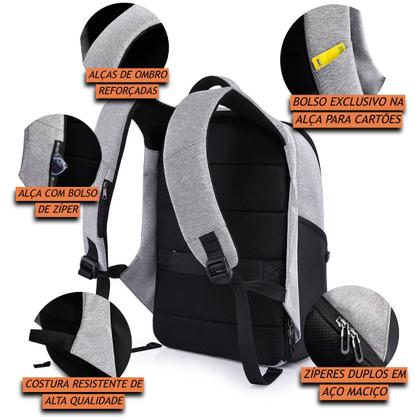 Imagem de Mochila Antifurto Impermeável Premium com Cadeado de Código e Trava para Notebooks de Até 15.6 Polegadas