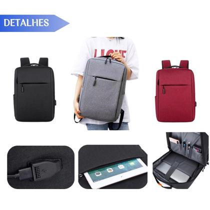 Imagem de Mochila Antifurto Resistente Masculina Feminina Com Carregamento USB - Cores