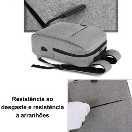 Imagem de Mochila Antifurto Viagem Impermeável Com Compartimento USB Resistente - Cores