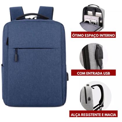 Imagem de Mochila Antifurto Viagem Impermeável Com Compartimento USB Resistente - Cores