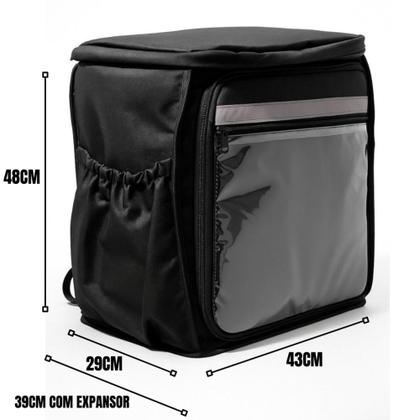 Imagem de Mochila Bag Térmica Impermeável 90 Litros Delivery Motoboy Bolsa Entrega Lanches Pizza Marmita