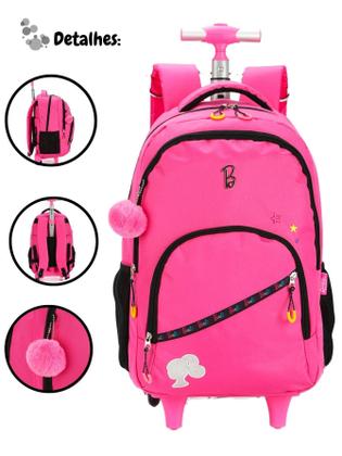 Imagem de Mochila Barbie com Rodas e Lancheira Térmica Arco-íris