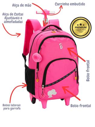 Imagem de Mochila Barbie com Rodas e Lancheira Térmica Arco-íris