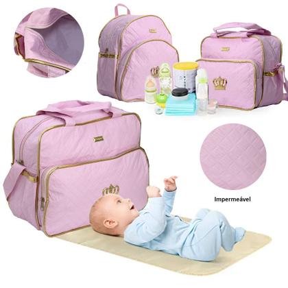 Imagem de Mochila Bebe Maternidade Menina P/ Mamae Kit com Trocador