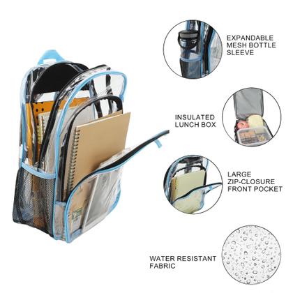 Imagem de Mochila Bioworld Lanky Box 41 cm transparente com kit de almoço