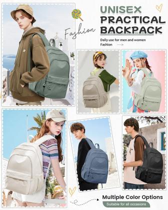 Imagem de Mochila BJLFS Green Cute School com compartimento para laptop 24L