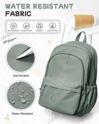 Imagem de Mochila BJLFS Green Cute School com compartimento para laptop 24L